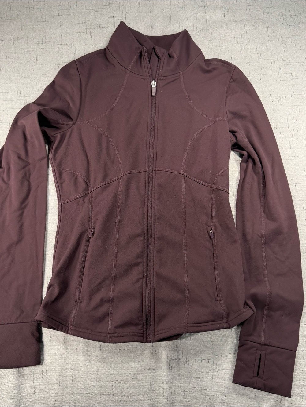 Fabletics Plum Zip-Front Active Jacket